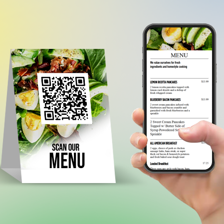 QR code menus/digital payment board